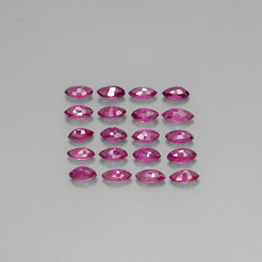 天然粉色红宝石，马眼形，3.5×2毫米，VVS-VS