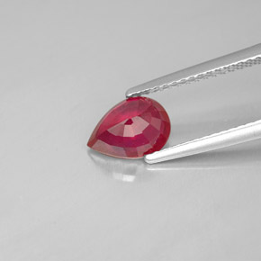 1.44克拉天然红色红宝石，梨形，8.1×5.9毫米，SI