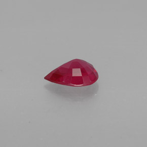 1.28克拉天然红色红宝石，梨形，8×5.8毫米，SI