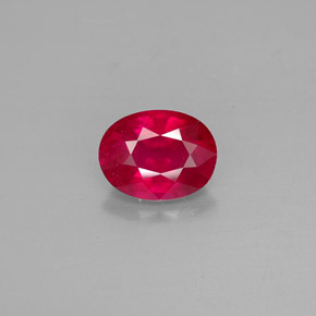 1.67克拉天然红色红宝石，椭圆形切割，7.9×6.1毫米，SI