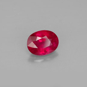 1.67克拉天然红色红宝石，椭圆形切割，7.9×6.1毫米，SI