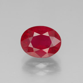 1.84克拉天然红色红宝石，椭圆形切割，7.9×6.1毫米，SI