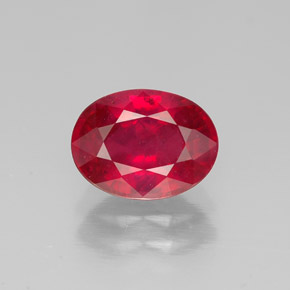 1.80克拉天然红色红宝石，椭圆形切割，8.1×6.1毫米，SI