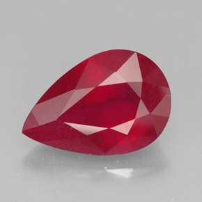 3.68克拉天然红色红宝石，梨形，11.9×8.1毫米，SI