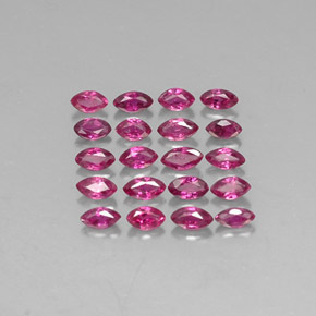 天然红色红宝石，马眼形，3.5×1.9毫米，VS-SI