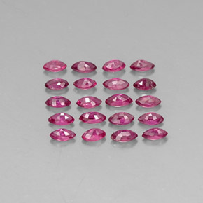 天然红色红宝石，马眼形，3.5×1.9毫米，VS-SI
