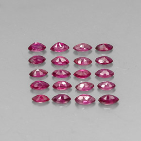天然红色红宝石，马眼形，3.7×1.9毫米，VS-SI