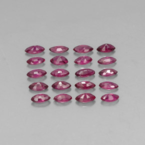 天然红色红宝石，马眼形，3.7×2毫米，VS-SI