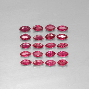 天然红色红宝石，马眼形，3.5×1.8毫米，VS-SI
