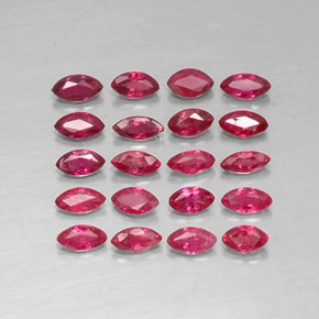 天然红色红宝石，马眼形，3.5×1.8毫米，VS-SI