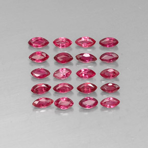 天然红色红宝石，马眼形，3.5×1.8毫米，VS-SI