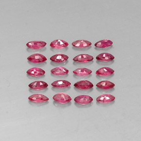 天然红色红宝石，马眼形，3.5×1.8毫米，VS-SI