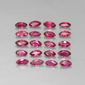 天然红色红宝石，马眼形，3.6×1.7毫米，VS-SI