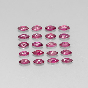 天然红色红宝石，马眼形，3.8×1.9毫米，VS-SI