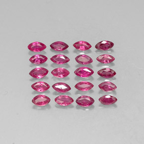 天然红色红宝石，马眼形，3.6×1.8毫米，VS-SI
