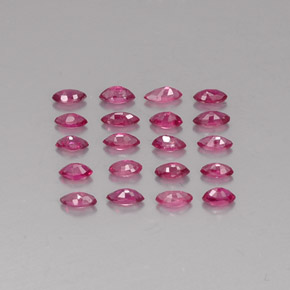 天然红色红宝石，马眼形，3.8×1.8毫米，VS-SI