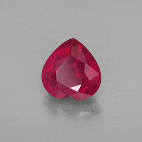 1.19克拉天然红色红宝石，心形，6.2×6.1毫米，SI