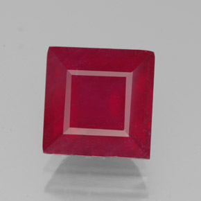 3.44克拉天然红色红宝石，方形，7.9×7.9毫米，SI