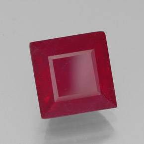 3.44克拉天然红色红宝石，方形，7.9×7.9毫米，SI