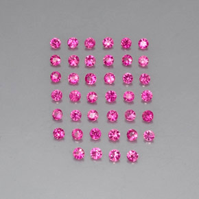 天然粉色红宝石，圆形切割，1.87毫米，VVS-VS