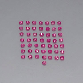 天然红色红宝石，圆形切割，1.64毫米，VVS-VS