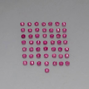天然红色红宝石，圆形切割，1.63毫米，VVS-VS