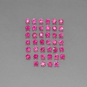天然红色红宝石，圆形切割，1.82毫米，VVS-VS