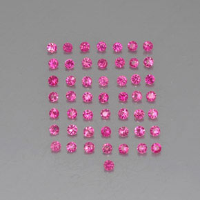 天然粉色红宝石，圆形切割，1.69毫米，VVS-VS