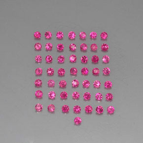 天然红色红宝石，圆形切割，1.71毫米，VVS-VS