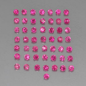 天然红色红宝石，圆形切割，1.71毫米，VVS-VS