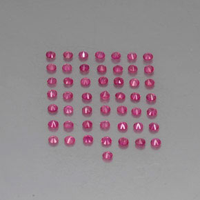 天然红色红宝石，圆形切割，1.71毫米，VVS-VS