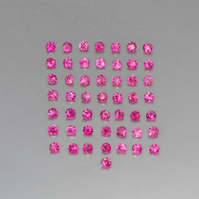 天然粉色红宝石，圆形切割，1.71毫米，VVS-VS