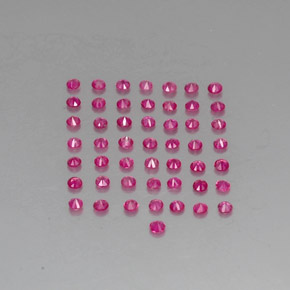 天然红色红宝石，圆形切割，1.65毫米，VVS-VS