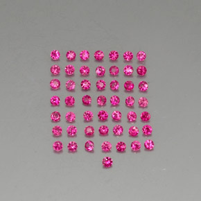 天然红色红宝石，圆形切割，1.71毫米，VVS-VS
