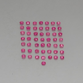 天然红色红宝石，圆形切割，1.71毫米，VVS-VS