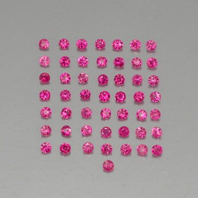 天然红色红宝石，圆形切割，1.70毫米，VVS-VS