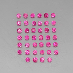 天然粉色红宝石，圆形切割，1.93毫米，VVS-VS