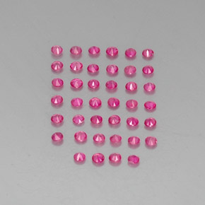 天然粉色红宝石，圆形切割，1.93毫米，VVS-VS