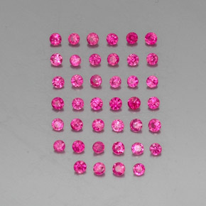 天然红色红宝石，圆形切割，1.75毫米，VVS-VS