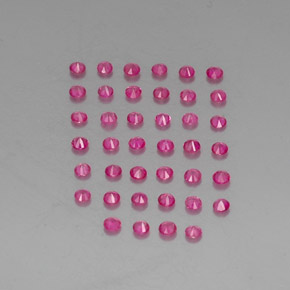 天然红色红宝石，圆形切割，1.75毫米，VVS-VS