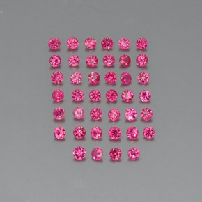 天然红色红宝石，圆形切割，1.90毫米，VVS-VS