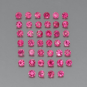 天然红色红宝石，圆形切割，1.90毫米，VVS-VS