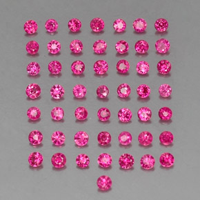 天然红色红宝石，圆形切割，1.81毫米，VS-SI
