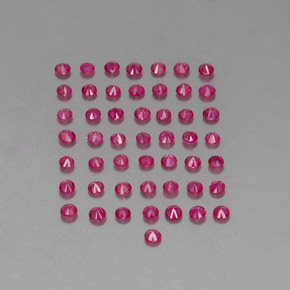 天然红色红宝石，圆形切割，1.81毫米，VS-SI
