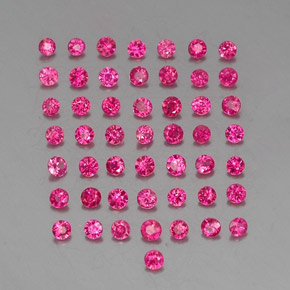 天然红色红宝石，圆形切割，1.75毫米，VS-SI
