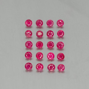 天然红色红宝石，圆形切割，2.80毫米，VS-SI