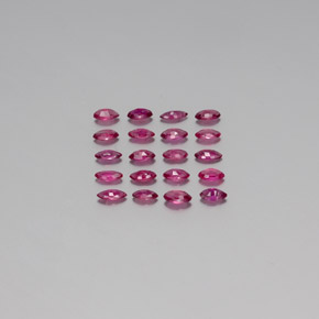 天然红色红宝石，马眼形，3.8×1.9毫米，VS-SI