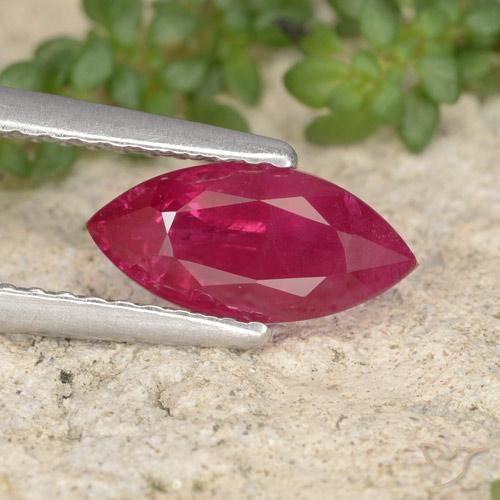 1.18ct 天然 深红色 红宝石, 榄尖形, VS-SI