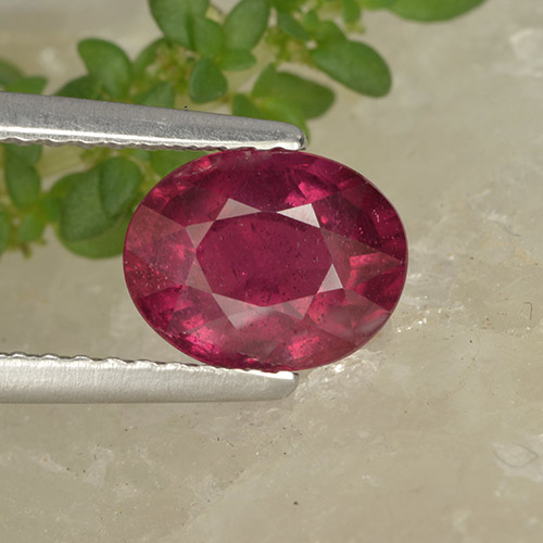 1.74克拉天然红宝石，椭圆形切割，VS-SI