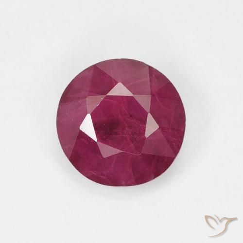 0.82ct 天然 深红色 红宝石, 圆形的, VS-SI